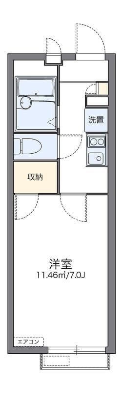 レオパレスタートルクレインⅡ 203 間取り図