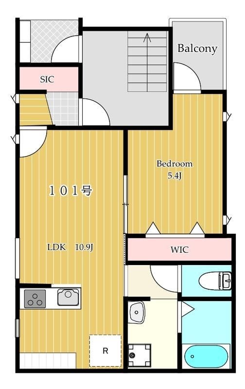 Southern Apartment 星川 101 間取り図