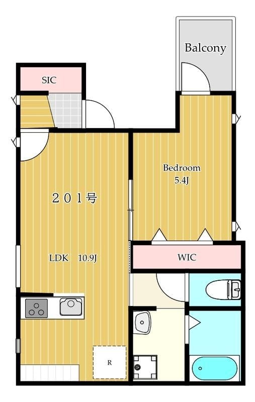 Southern Apartment 星川 201 間取り図