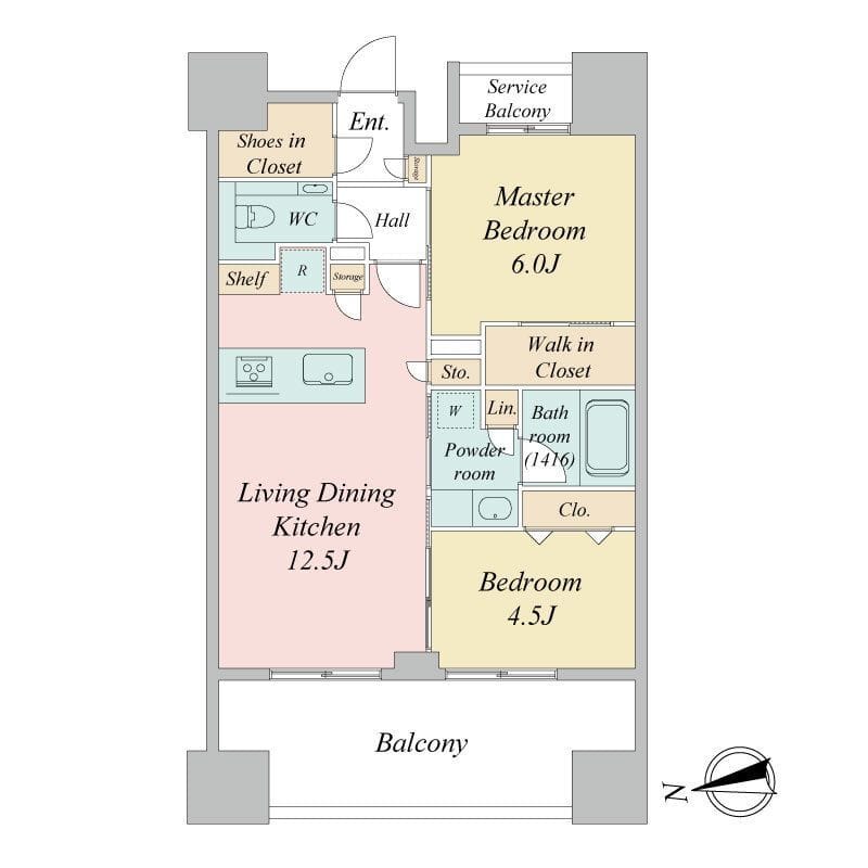 プライマル町屋 0603 間取り図