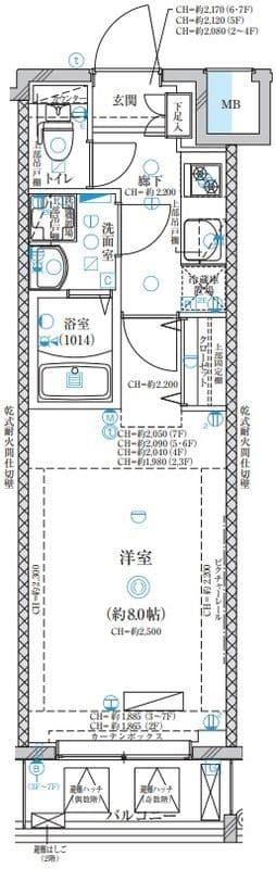 ディアレイシャス押上桜橋Ⅱ 502 間取り図