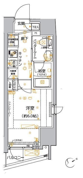 クレイシア品川東大井 601 間取り図