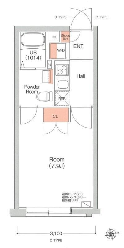 エストゥルースプラス大森 202 間取り図