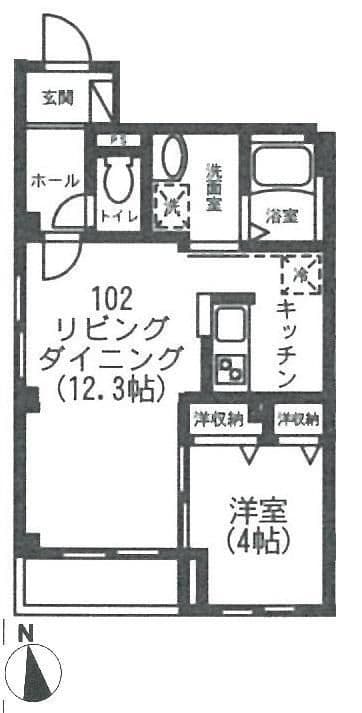 クリアハイム 102 間取り図