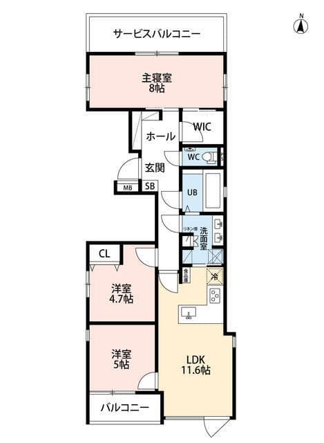 URNA SANDS 5階 26.5万円/なし/15,000円