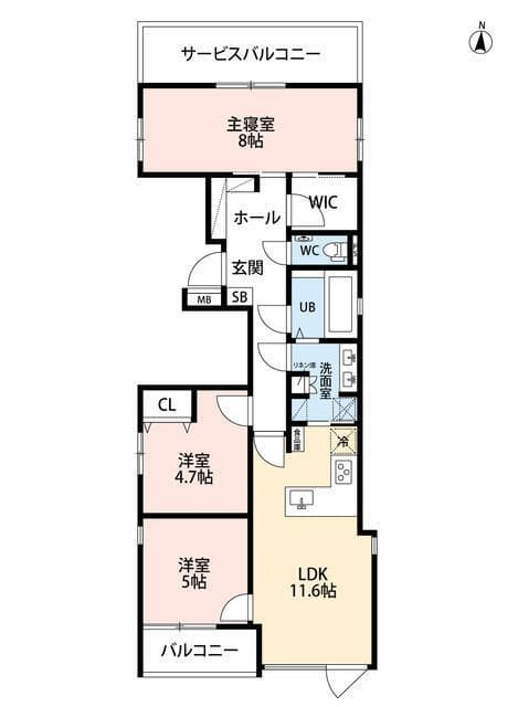 URNA SANDS 5階 26.5万円/なし/15,000円