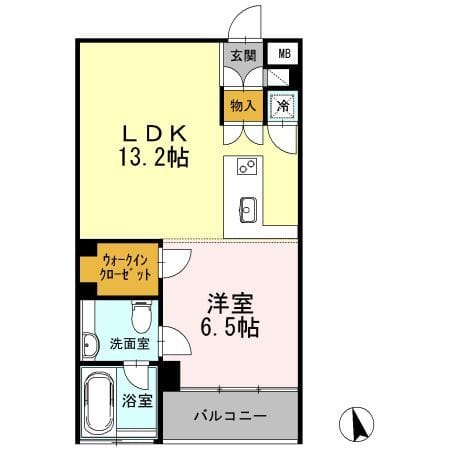 カスタリア目黒長者丸 207 間取り図