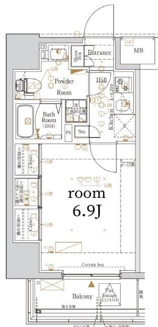 Log駒込 201 間取り図