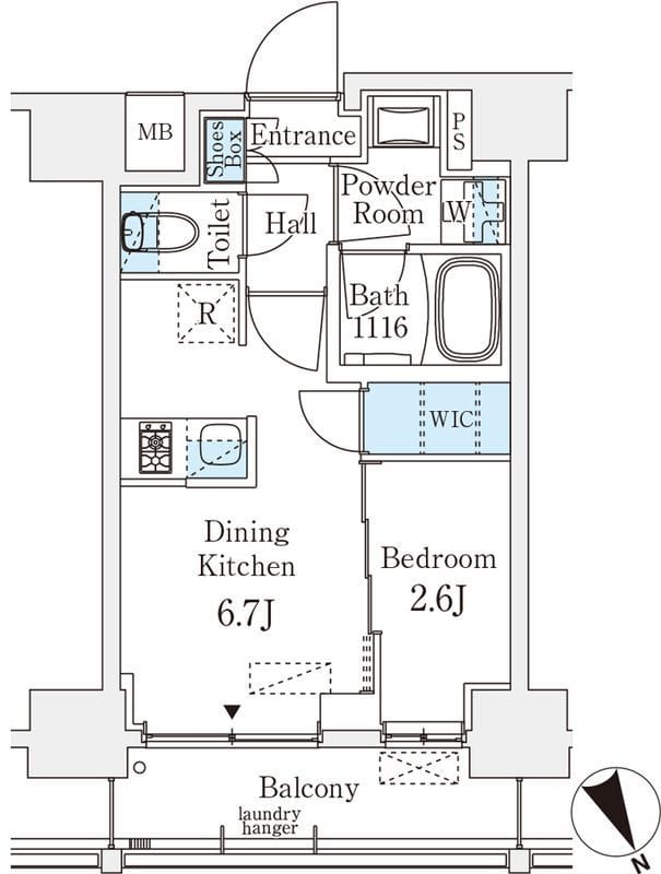 ベルファース八丁堀West 903 間取り図