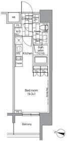 パークハビオ恵比寿 1307 間取り図