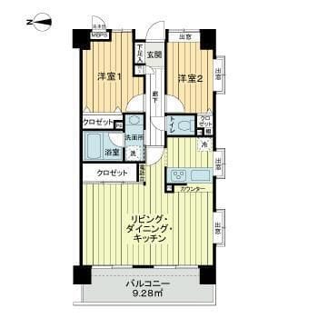 ライオンズマンション北綾瀬第7 0502 間取り図