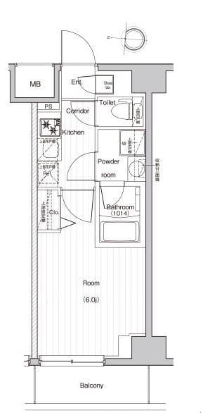 プレミアムキューブG西大井 411 間取り図