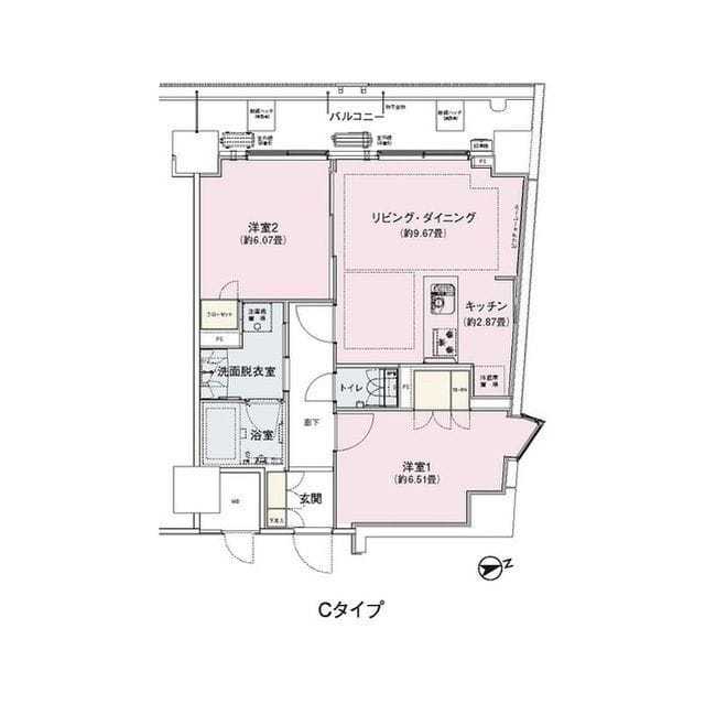 アンビエンテ駒込 1009 間取り図