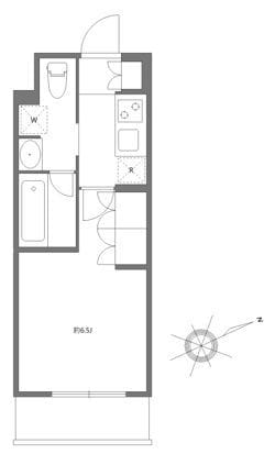 アジールコート東大井 503 間取り図