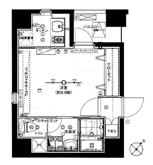 フュージョナル日本橋浜町 701 間取り図