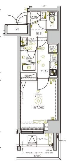 グランヴァン赤坂 0701 間取り図