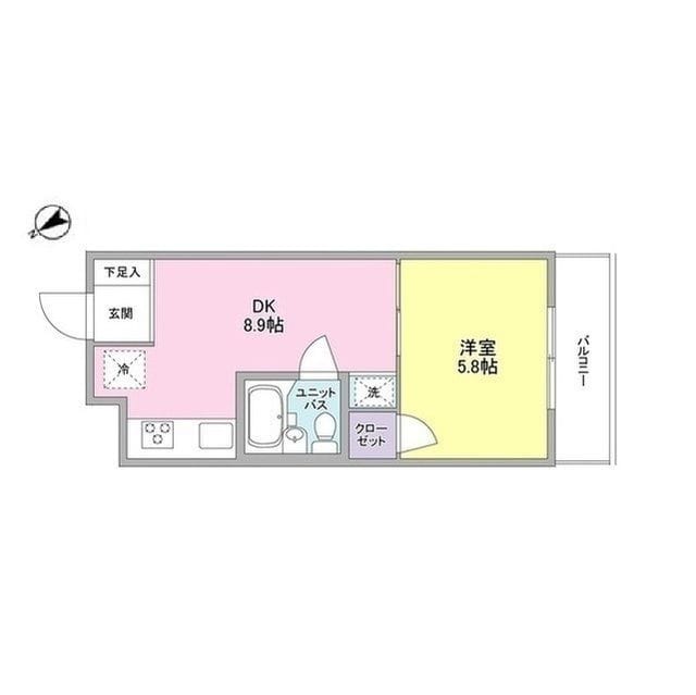 シティハウス早稲田 202 間取り図