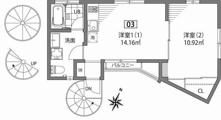 グランエッグス梅ヶ丘W 03 間取り図