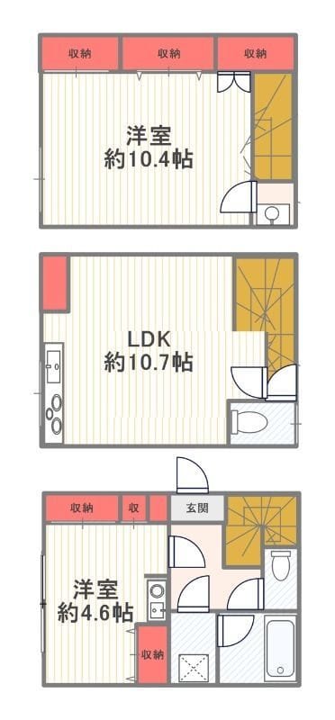 東尾久4丁目戸建て 1 間取り図