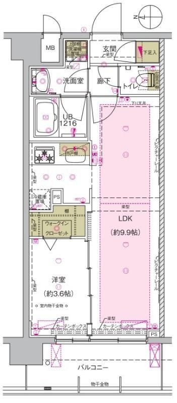 仮称)足立区入谷2丁目マンション 6F 間取り図