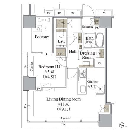 目黒MARCレジデンスタワー 1210 間取り図
