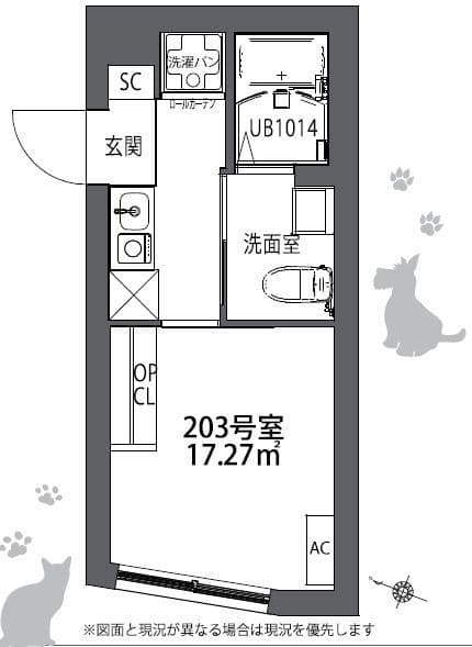 TYPE中野 203 間取り図
