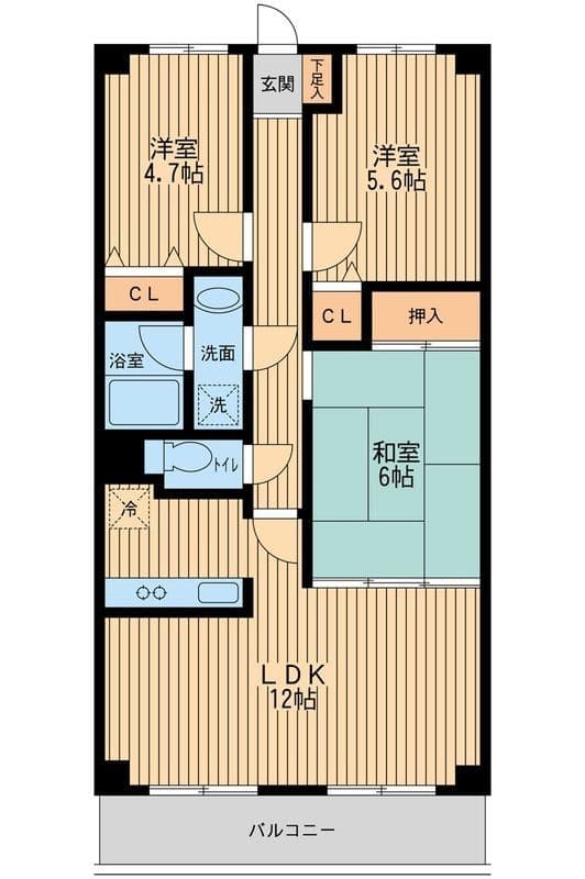 パルティール茂呂 0103 間取り図