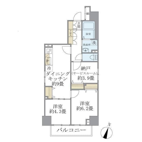 D’s VARIE阪東橋レジデンス 401 間取り図