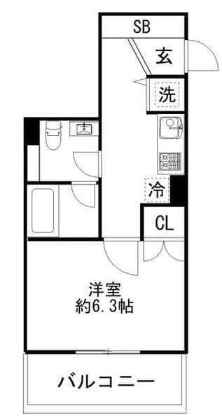 カルディア西馬込 203 間取り図