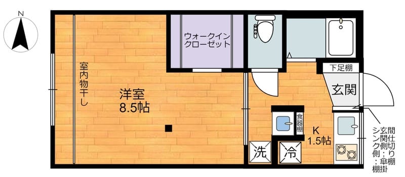ハウスカブラキ 105 間取り図