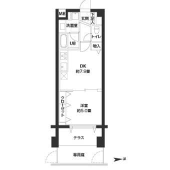 カスタリア自由が丘 103 間取り図