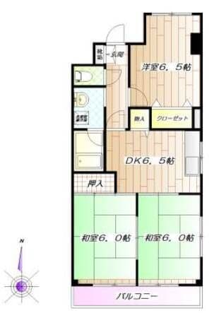レジデンスサギノミヤ 101 間取り図