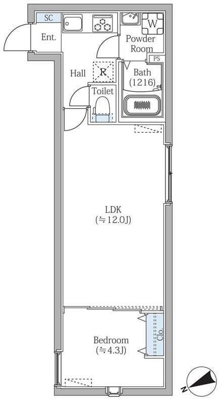 エスジーコート学芸大学 401 間取り図