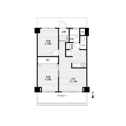 仁平フラッツ 203 間取り図
