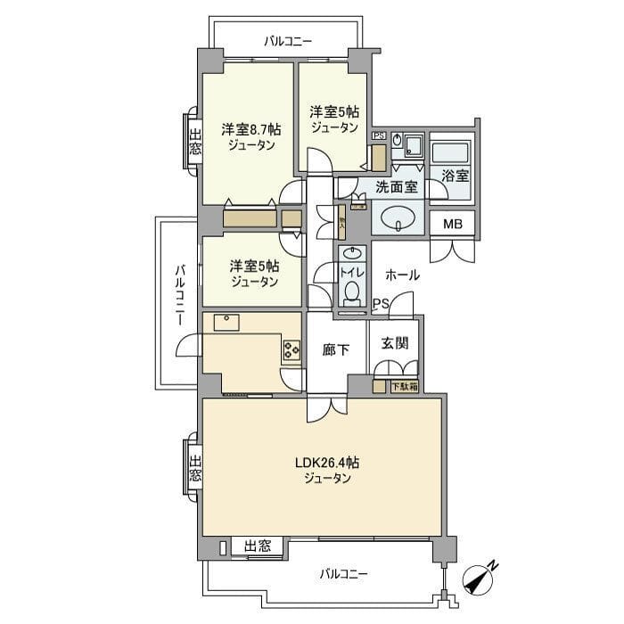 パークハウス多摩川南壱番館 701 間取り図