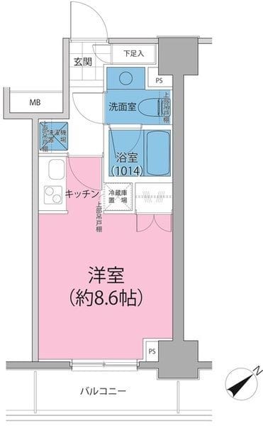 パークハビオ東向島 802 間取り図