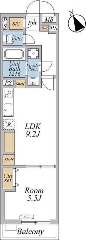 リブリ・西台 206 間取り図