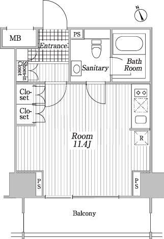 コートヒルズ広尾南 502 間取り図