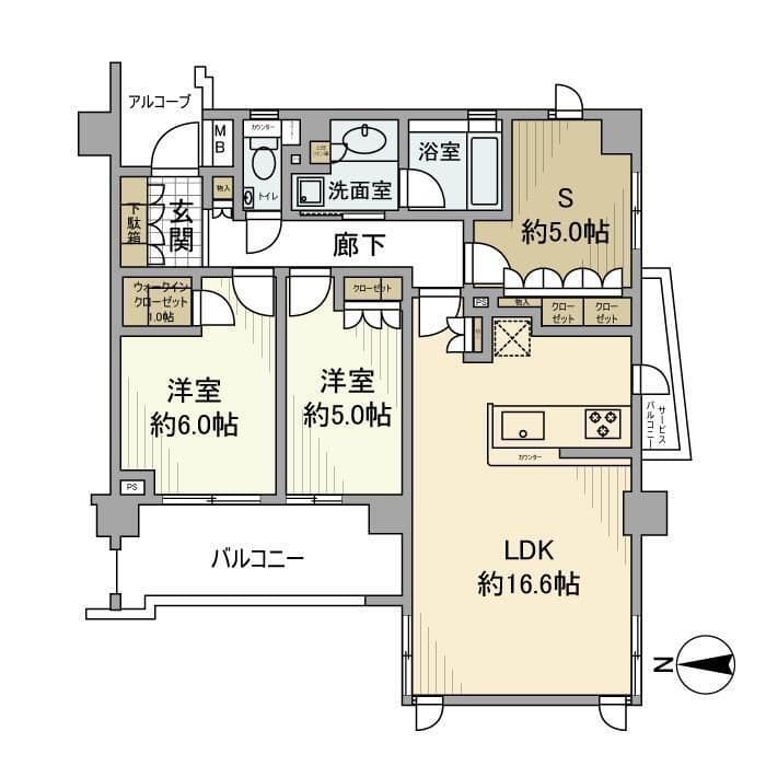 ローレルコート武蔵小杉今井仲町 301 間取り図