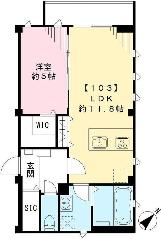 ラシーネ北新宿 103 間取り図