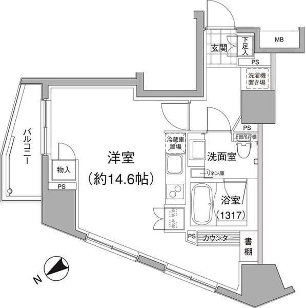 パークハビオ元麻布 601 間取り図