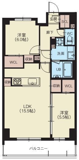 スプランディッド西日暮里 1402 間取り図