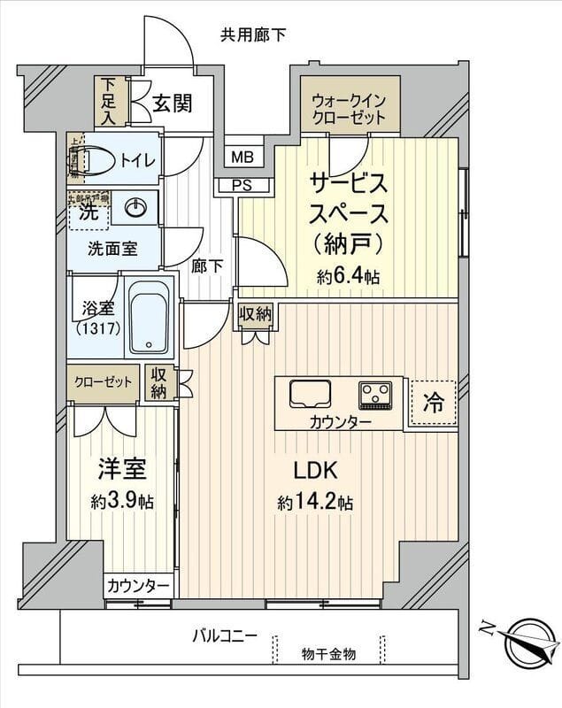 メインステージ十条Ⅱ 1303 間取り図