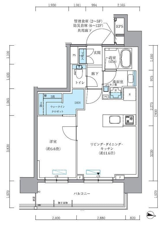 パークアクシス新大橋 201 間取り図