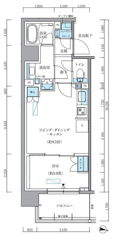 パークアクシス新大橋 203 間取り図