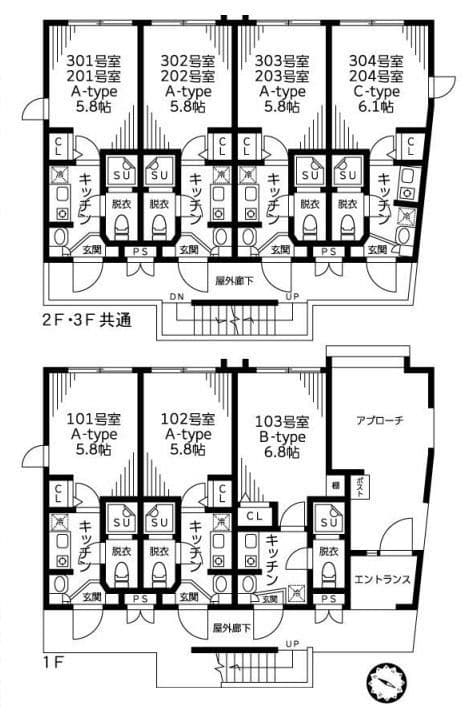 THE ROOM'S 幡ヶ谷 102 間取り図