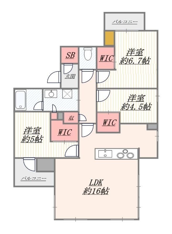 クリオ浅草橋ザ・グラン 14F 間取り図