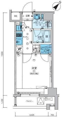 リヴシティ武蔵野ミュジオ 202 間取り図