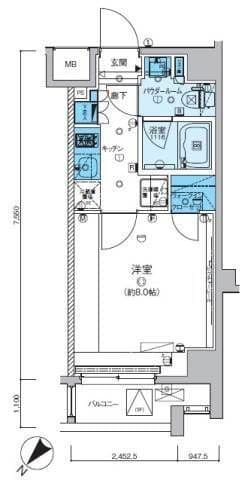リヴシティ武蔵野ミュジオ 209 間取り図