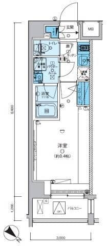 リヴシティ武蔵野ミュジオ 306 間取り図